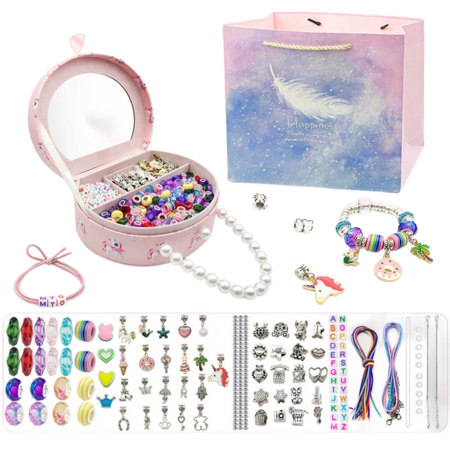 264pcs Bangle Bracelet Making Kit DIY Jewelry Making Kit and Supplies Expandable Charm Bracelets Pendants Plier Set Toy Art Craft Gift