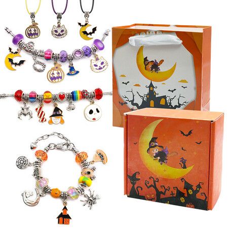 Halloween kids DIY Bead Jewelry Gift Box  Bracelet  Crystal Bracelet Set.