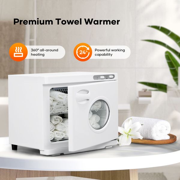 23L UV Towel Warmer Electric Heater Dryer Cabinet Stainless Steel Compact Steriliser Large Capacity Barber Salon Esthetician Home