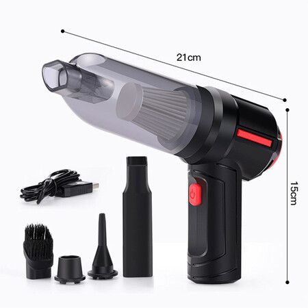 Compressed Air Duster and Mini Vacuum Keyboard Cleaner, Cordless Blower Computer, Car Cleaning Kit