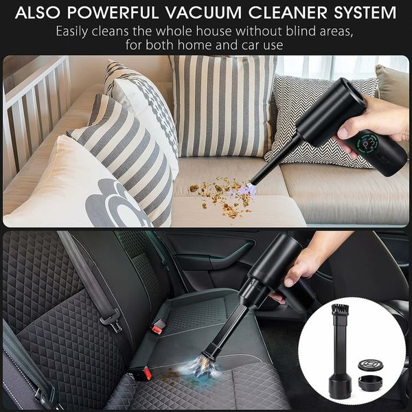 Compressed Air Duster, 110000RPM Electric Air Duster for Keyboard and Computer Cleaner Compressed Air Car Dusters