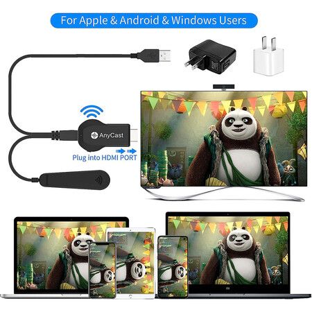 4K and 1080P Wireless HDMI Display Adapter,iPhone Ipad Miracast Dongle for TV, MacBook Laptop Samsung LG Android Phone