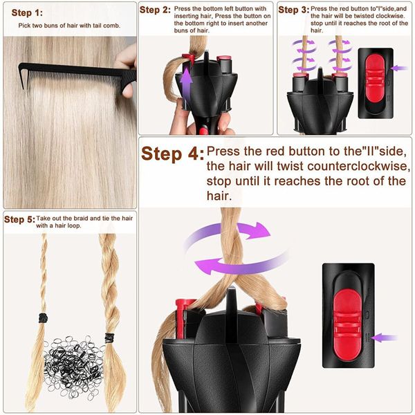 Electric Hair Braider Automatic Twist Braider Knitting Device Hair Braider Machine Braiding Hairstyle Cabello Hair Styling Tool