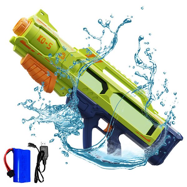 Electric Water Gun Soaker Squirt High Capacity 1100ml Automatic Gift for Kid Adults Pool Party Beach Outdoor Green