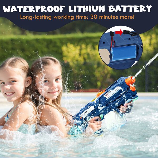 Electric Water Gun Super Soaker Squirt Toy 1700ML High Capacity Automatic Kids Adult Gift Pool Beach Outdoor Party