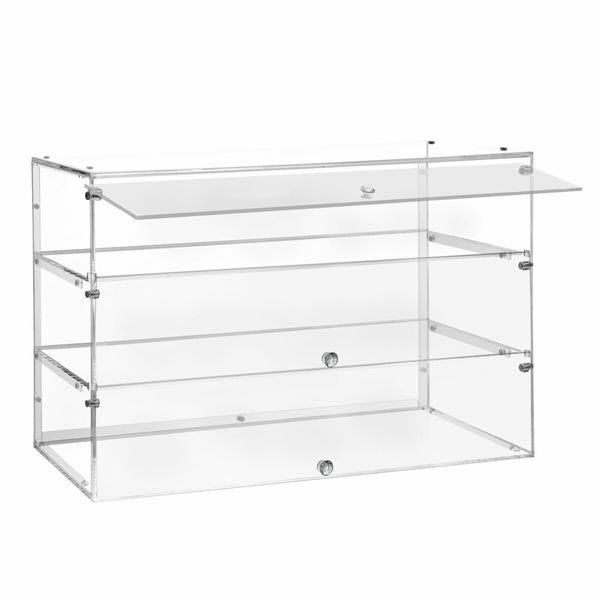 Cupcake Display Cabinet Acrylic Cake Bakery Shelf Unit Case 3 Tier Stand Model Donut Muffin Pastry Toy Showcase Retail Countertop Clear 5mm