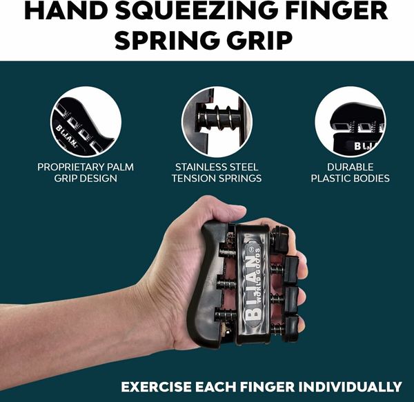 Grip Strength Trainer, Hand Grip Exerciser Strengthener with Adjustable Resistance for Muscle Building and Injury Recover