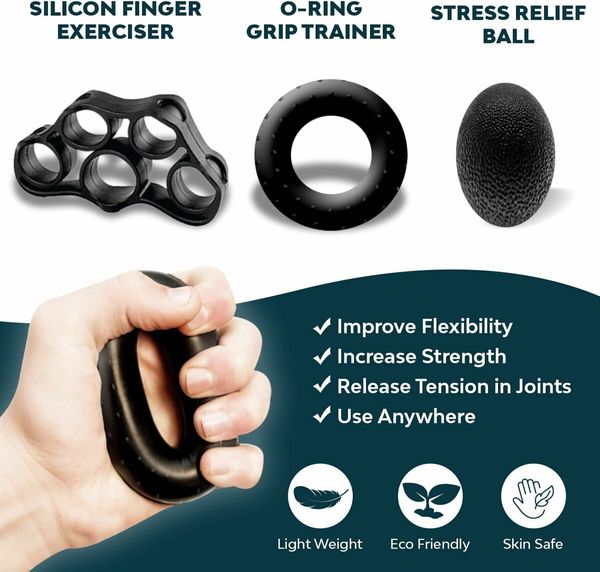 Grip Strength Trainer, Hand Grip Exerciser Strengthener with Adjustable Resistance for Muscle Building and Injury Recover