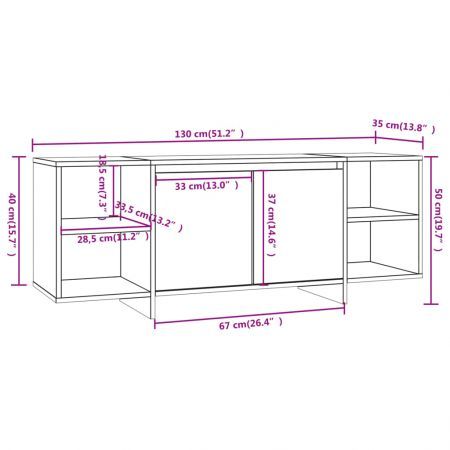 TV Cabinet White 130x35x50 cm Engineered Wood