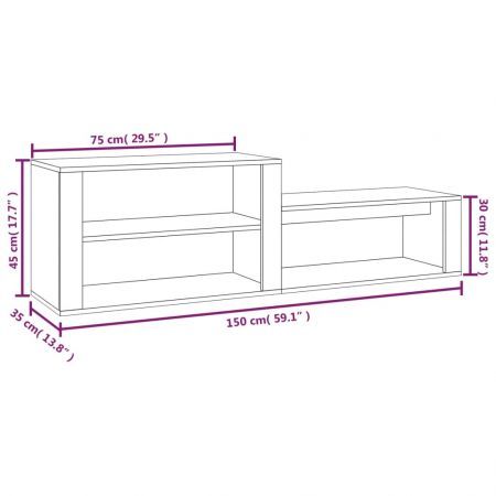 Shoe Cabinet Concrete Grey 150x35x45 cm Engineered Wood