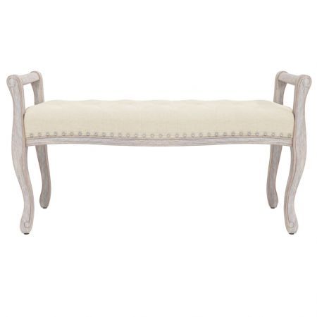 Bench Beige 110x45x60 cm linen