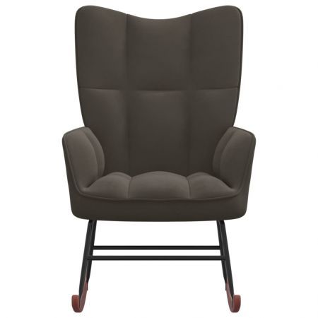 Rocking Chair Dark Grey Velvet