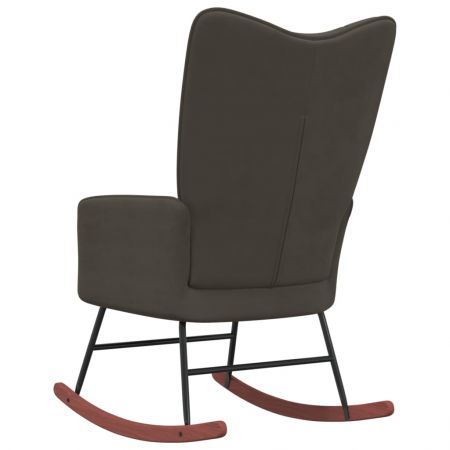 Rocking Chair Dark Grey Velvet