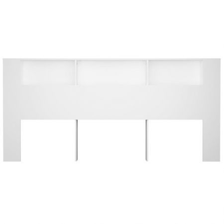 Headboard Cabinet White 220x18.5x104.5 cm