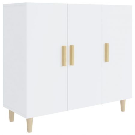 Sideboard High Gloss White 90x34x80 cm Engineered Wood