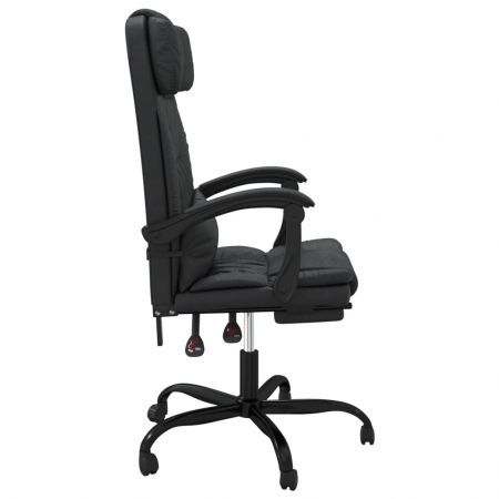 Reclining Office Chair Black Faux Leather