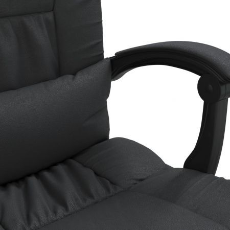 Reclining Office Chair Black Faux Leather