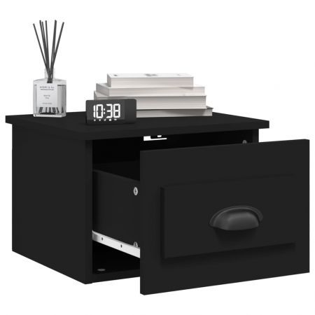 Wall-mounted Bedside Cabinets 2 pcs Black 41.5x36x28cm