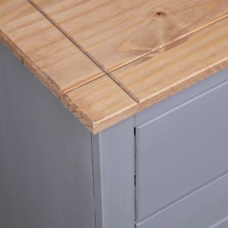 Sideboard Grey 135x40x80 cm Solid Pinewood Panama Range