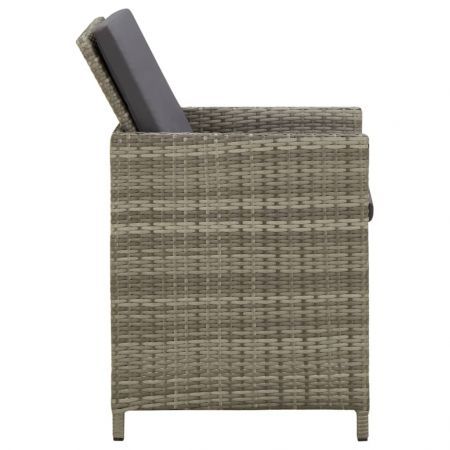 Garden Chairs with Cushions 4 pcs Poly Rattan Grey