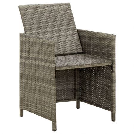 Garden Chairs with Cushions 4 pcs Poly Rattan Grey