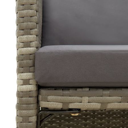 Garden Chairs with Cushions 4 pcs Poly Rattan Grey