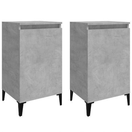 Bedside Cabinets 2 pcs Concrete Grey 40x35x70 cm Engineered Wood