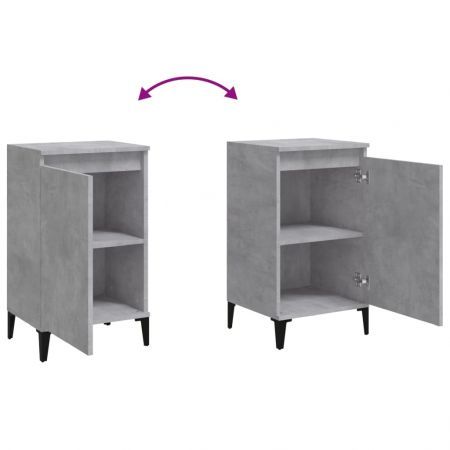 Bedside Cabinets 2 pcs Concrete Grey 40x35x70 cm Engineered Wood