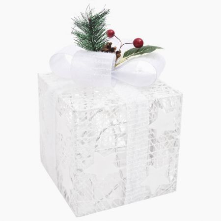 Decorative Christmas Gift Boxes 3 pcs White Outdoor Indoor