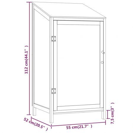 Garden Shed White 55x52x112 cm Solid Wood Fir