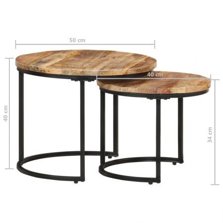 Nesting Tables 2 pcs Solid Wood Mango