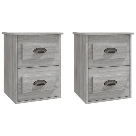 Wall-mounted Bedside Cabinets 2 pcs Grey Sonoma 41.5x36x53cm