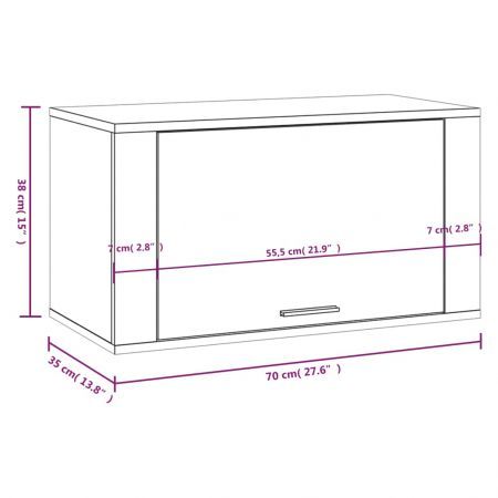 Wall-mounted Shoe Cabinet High Gloss White 70x35x38 cm Engineered Wood