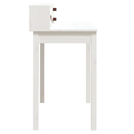 Desk White 110x50x93 cm Solid Wood Pine