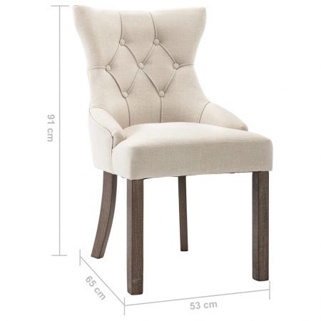 Dining Chairs 2 pcs Beige Fabric