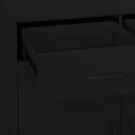 Storage Cabinet Black 80x35x101.5 cm Steel