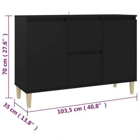 Sideboard Black 103.5x35x70 cm Engineered Wood