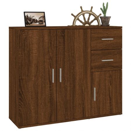 Sideboard Brown Oak 91x29.5x75 cm Engineered Wood