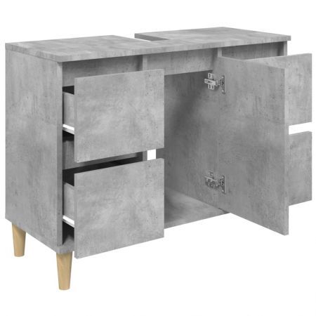 Sink Cabinet Concrete Grey 80x33x60 cm Engineered Wood