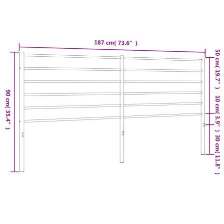 Metal Headboard White 183 cm