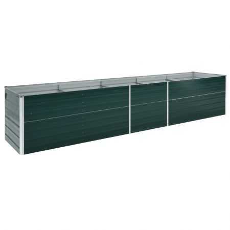 Garden Raised Bed Galvanised Steel 400x80x77 cm Green