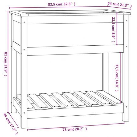 Planter with Shelf Grey 82.5x54x81 cm Solid Wood Pine