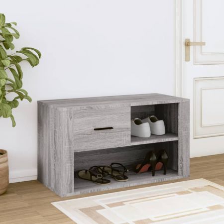 Shoe Cabinet Grey Sonoma 80x35x45 cm Engineered Wood