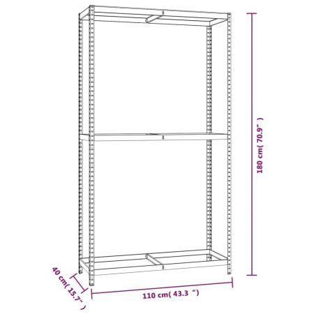 2-Layer Tire Rack Silver 110x40x180 cm Steel