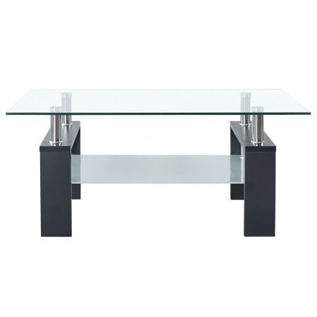 Coffee Table Grey and Transparent 95x55x40 cm Tempered Glass