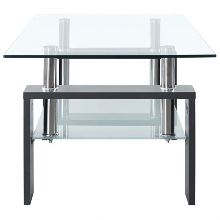 Coffee Table Grey and Transparent 95x55x40 cm Tempered Glass