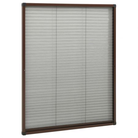 Plisse Insect Screen for Windows Aluminium Brown 80x100 cm