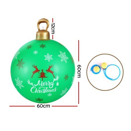 Jingle Jollys Christmas Inflatable Ball 60cm Decoration Giant Bauble Green