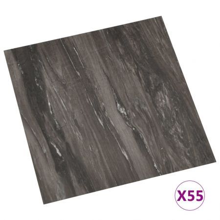 Self-adhesive Flooring Planks 55 pcs PVC 5.11 m² Dark Grey