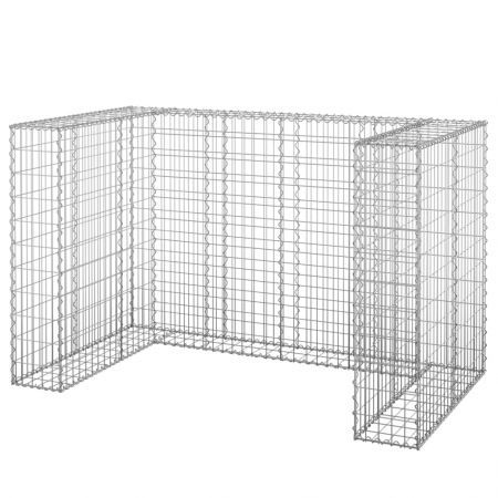 Gabion Wall for Garbage Bins Galvanised Steel 180x100x110 cm